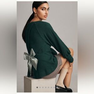 Anthropologie Back Bow Sweatshirt